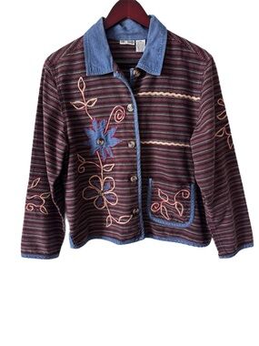 SUN RIVER Blazer Jacket Mixed Media Artsy Sz M
